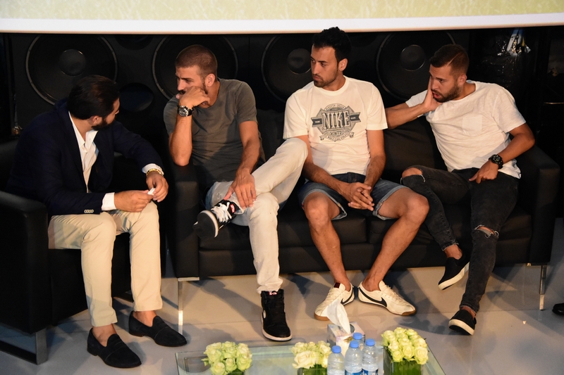 Gerard Pique,Sergio Busquets & Jordi Alba at CCBe